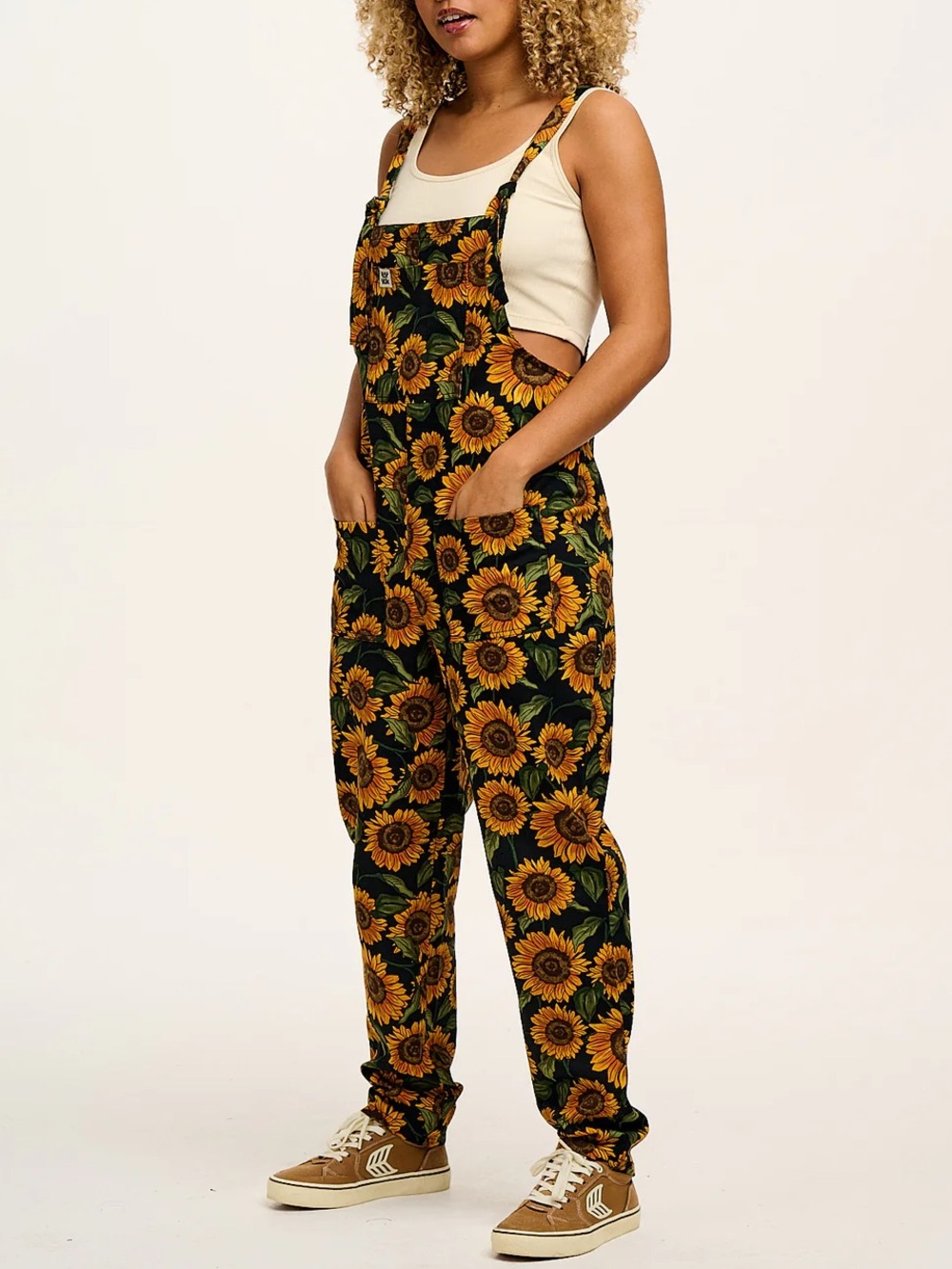 Organic Cotton Lucy & Yak Original Dungarees Overalls Jumpsuit Sunflower Print